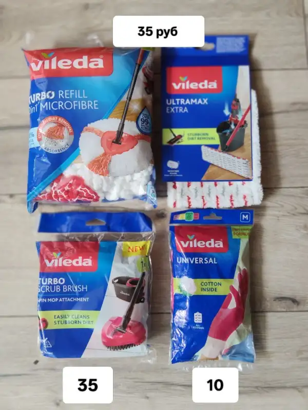 Тряпки и насадки для швабр Vileda
