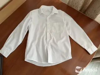 Белая школьная рубашка для мальчика
