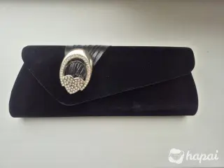 Клатч черный новый бархатный замшевый