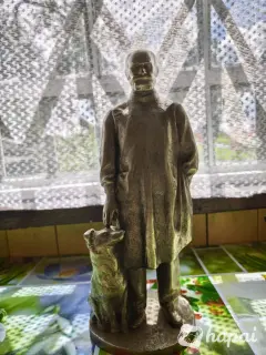 копия И. П. Павлова с собакой в исполнении Иванова