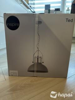 Подвесной светильник на цепи (новый) Inspire Ted 1xE27x60 Вт 38 см металл серый, лампочка в комплекте не идет