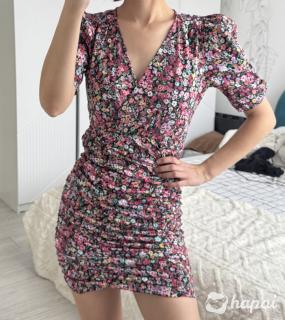 Цветочное мини платье