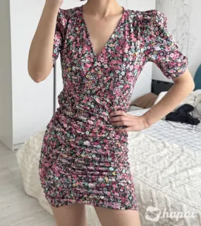 Цветочное мини платье